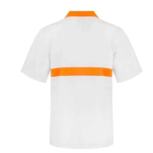 Picture of WorkCraft, Food Industry Jac Shirt, Contrast Collar and Chestband, Short Sleeve
